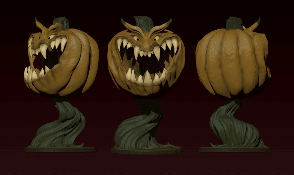 Screaming Banshee Pumpkin 3d model