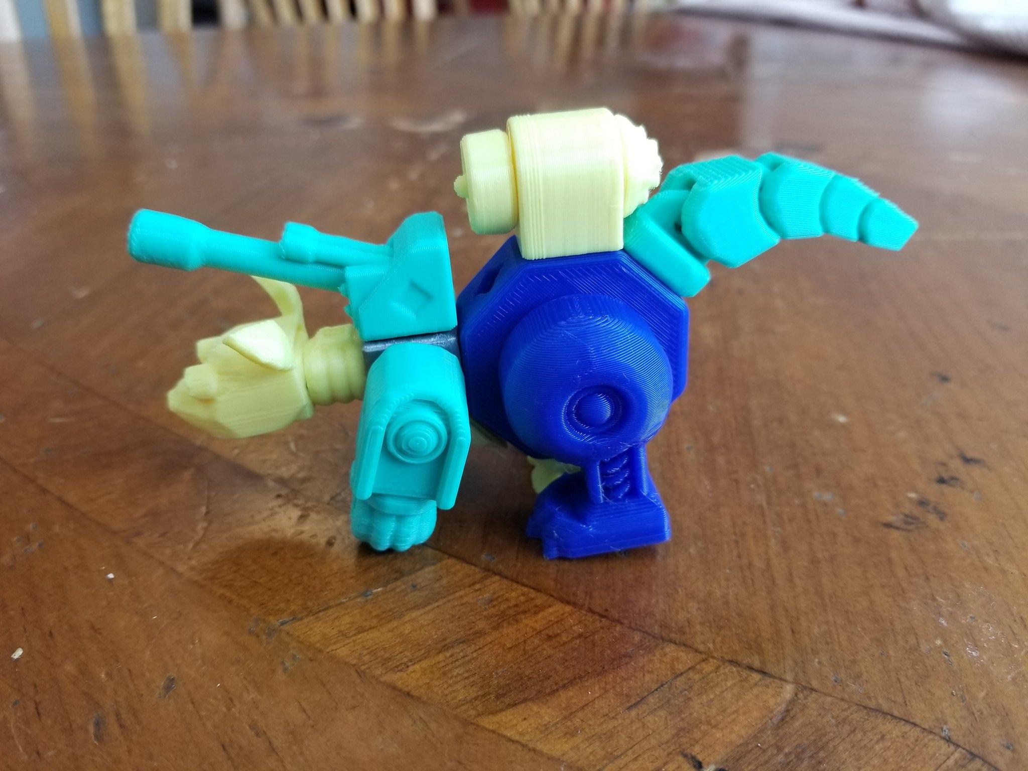 PrintABlok Kangaroo Articulated Robot Construction Toy 3d model