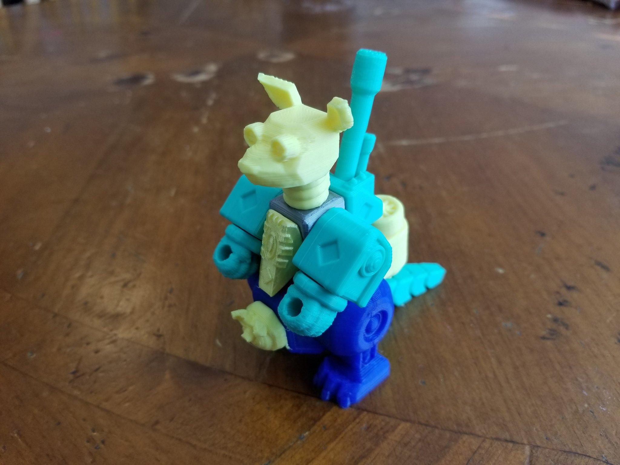 PrintABlok Kangaroo Articulated Robot Construction Toy 3d model
