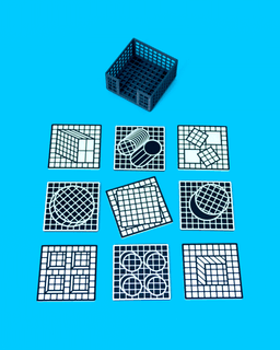 Shifted Pixels // Art Coaster Set, Illusion Tiles 3d model