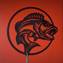 Bass Fish 2D Wall Art.3mf 3d model
