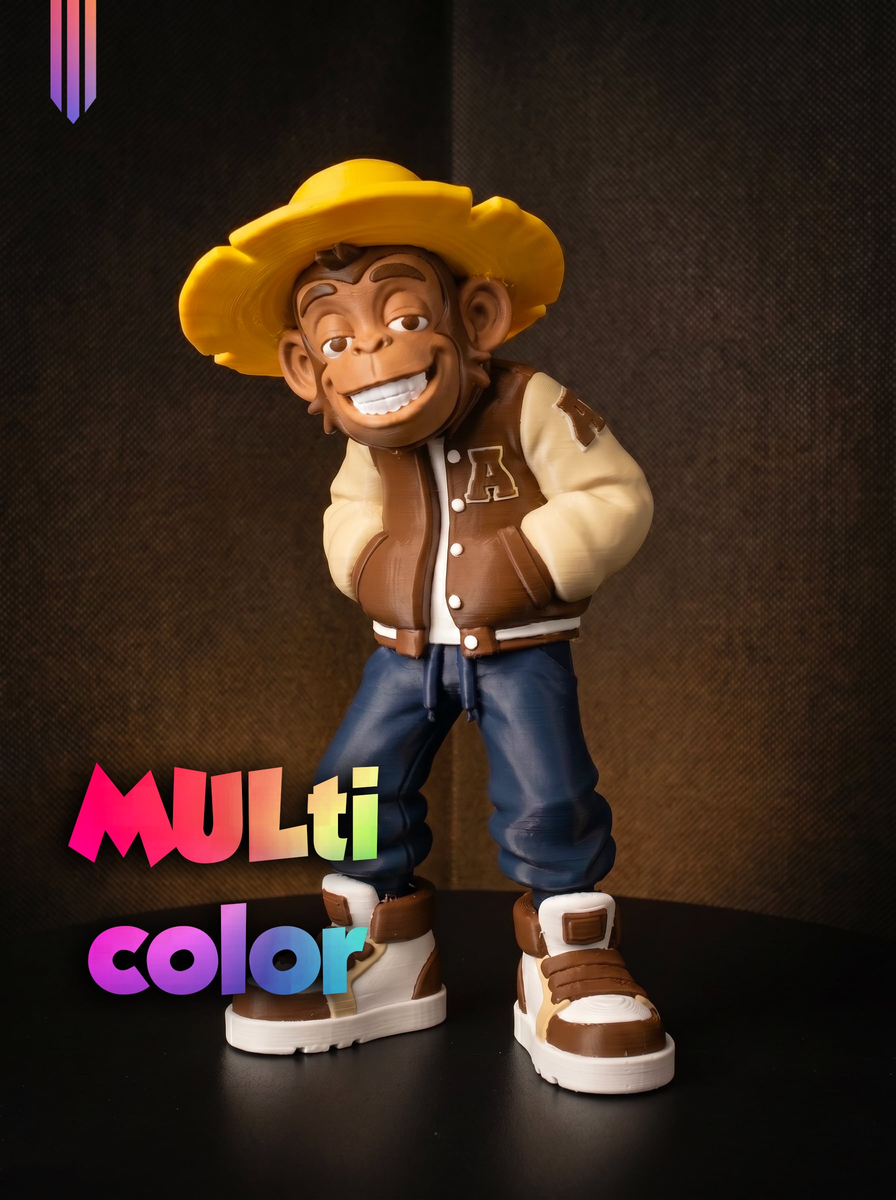 Streetwear Monkey 3MF | Character Decor Multi-Color | HighDetail 3d model