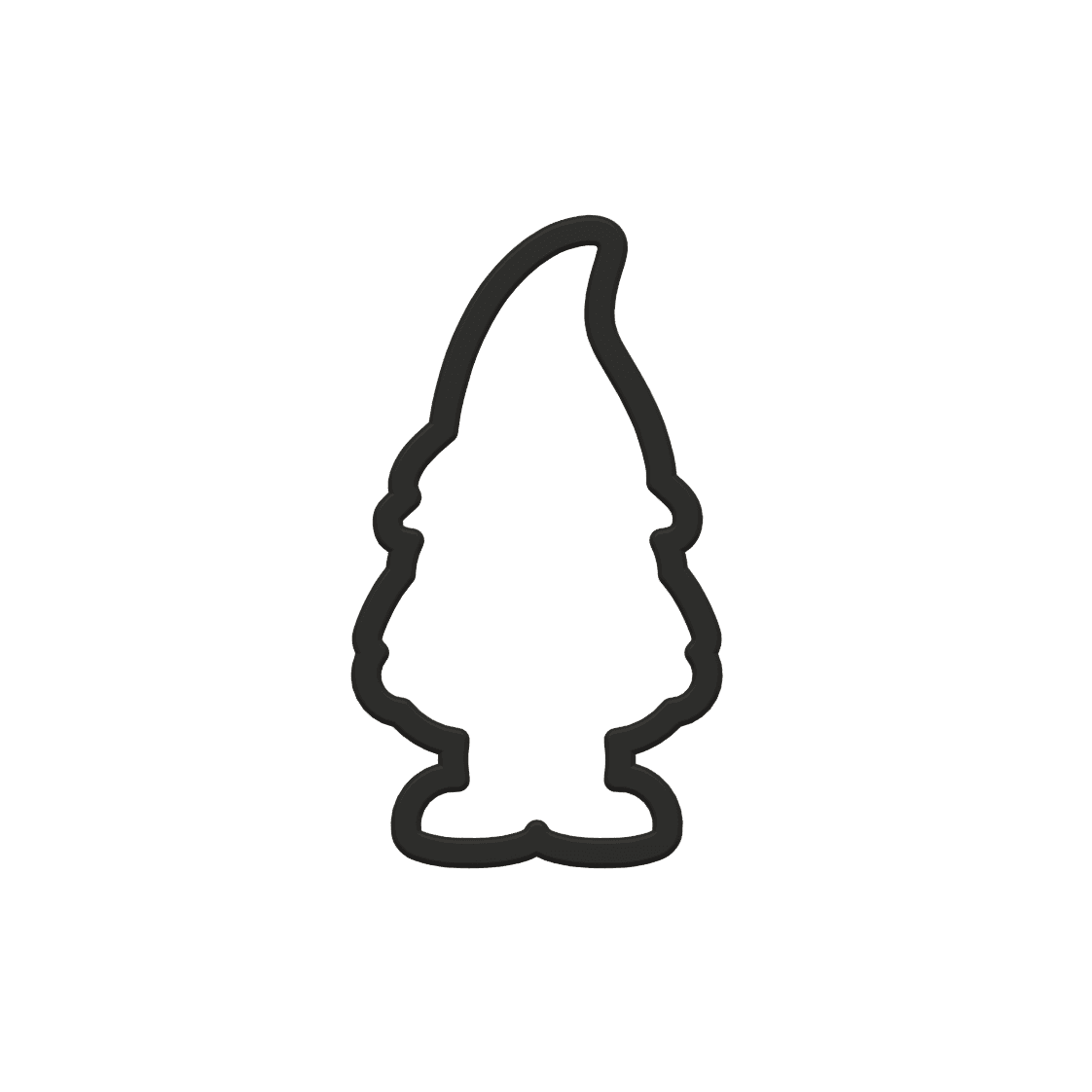 Gnome Cookie Cutter STL File - 4 inches 3d model