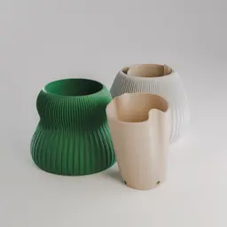 Hikari Planters | Modular Self-Watering Planter Set 3d model