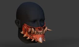 Bone Demon Mempo Mask 3d model