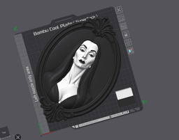 Gothic Matriarch Portrait Frame – Victorian Oval Wall Decor 3d model