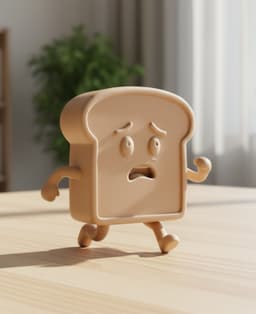 Running Toast Bread | Funny Kitchen Decor 3d model
