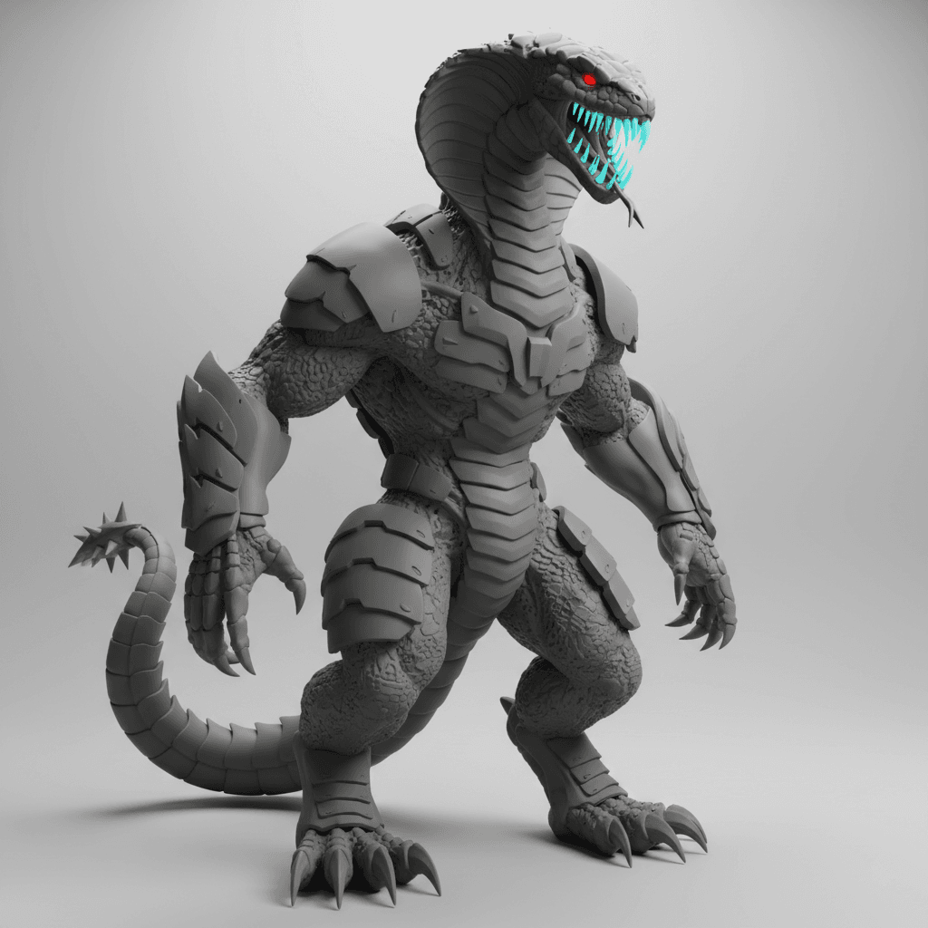 Cyber Cobra Monster Creature Premium STL Download 3d model