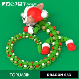 Articulated Dragon 033 - Print in place - No suppots - Christmas - STL 3d model