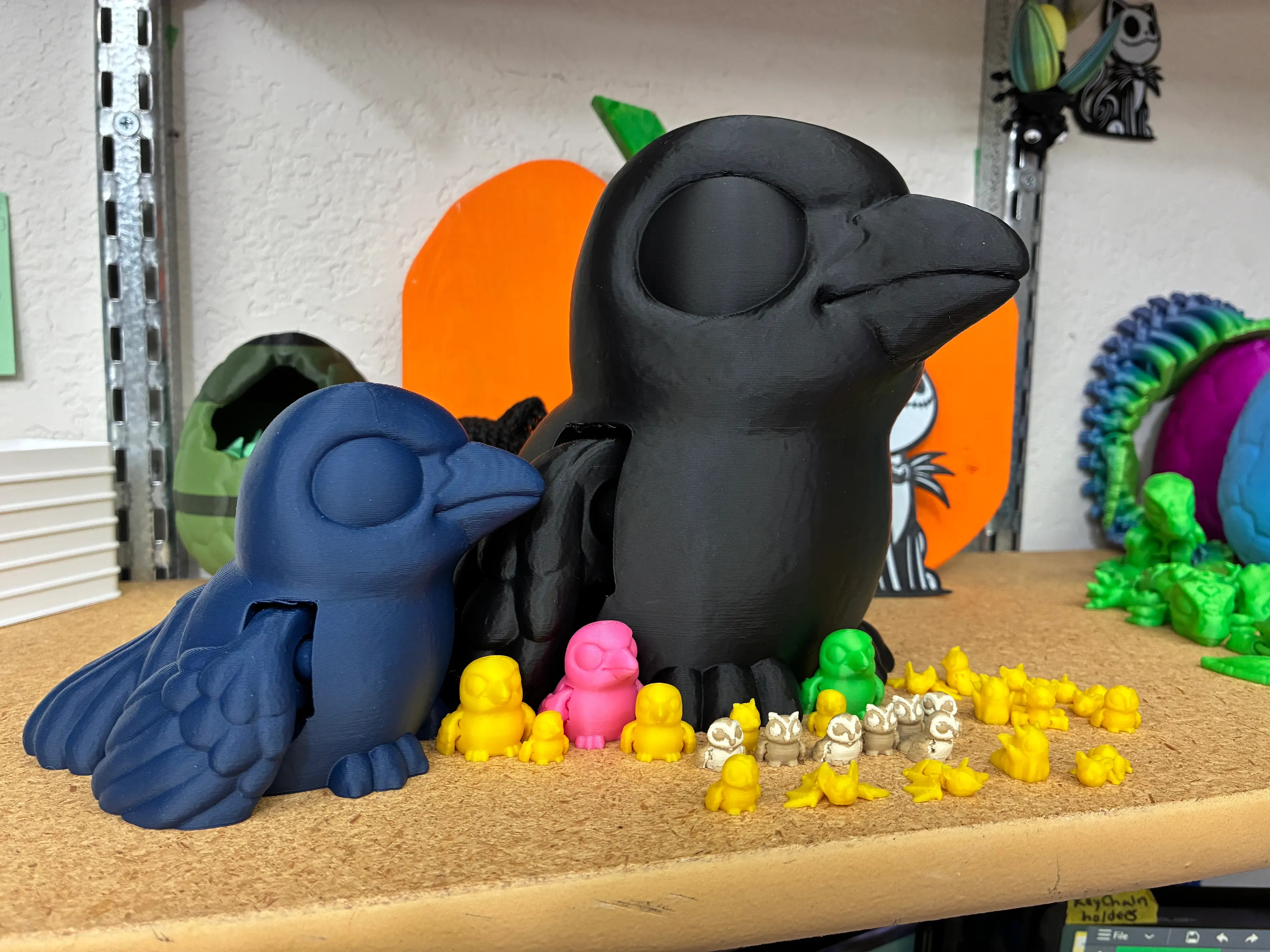 I don’t know why I love things that should be tiny…. Well…. Huge!
Pink crow is 100%.
Matte navy blue is 525%.
The green is 80%
The yellows range from 60% down to 40%.
And yes, they print at 40%, but they fuse pretty good!