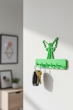 Modern Wall-Mounted Key Holder – Minimalist 3D Printable Entryway Organizer 3d model