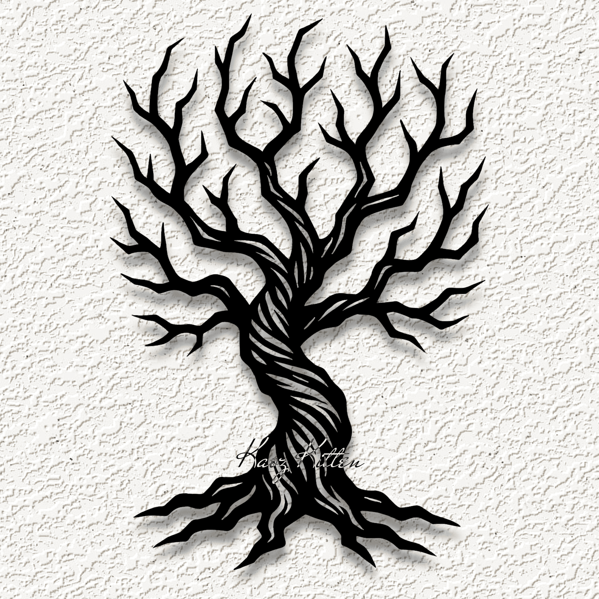 twisted tree wall art home decor 3d model