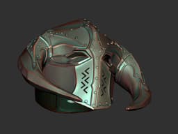 Shadow Fang Helmet – Horned Viking Helmet – Wearable & Decor 3d model