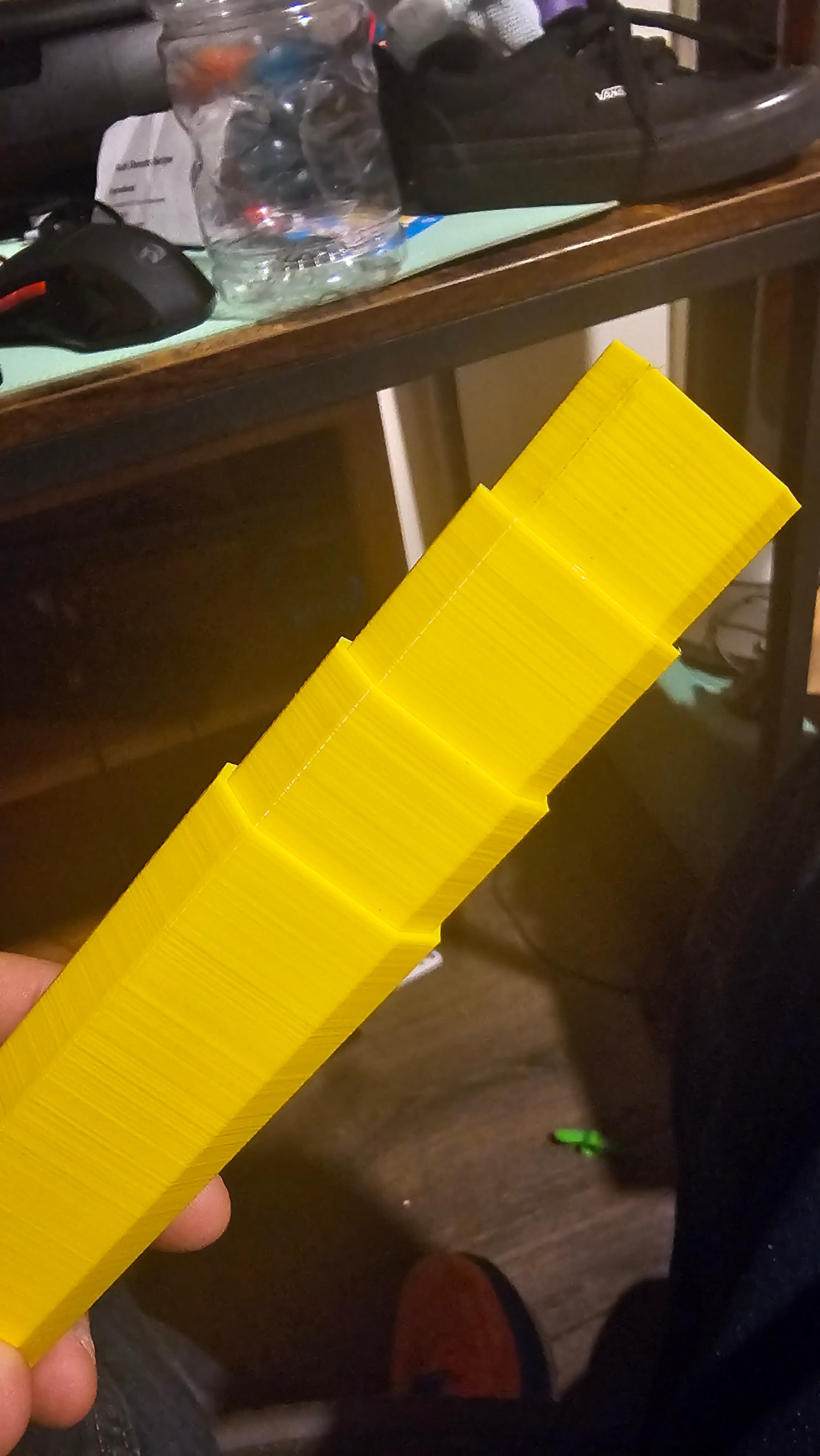 As far as the blades will push down. Unable to pull apart. Were printed separately.