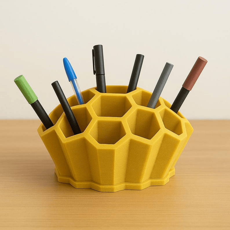 3D Honeycomb Pen Holder, Desk Organizer, Pen, Brush & Accessory Holder, Office Supplies 3d model
