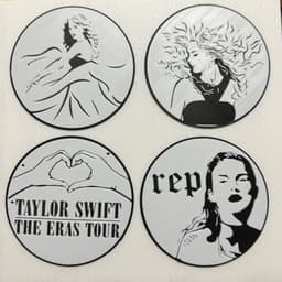 Taylor Swift Themed Coasters - Set of 4 3d model