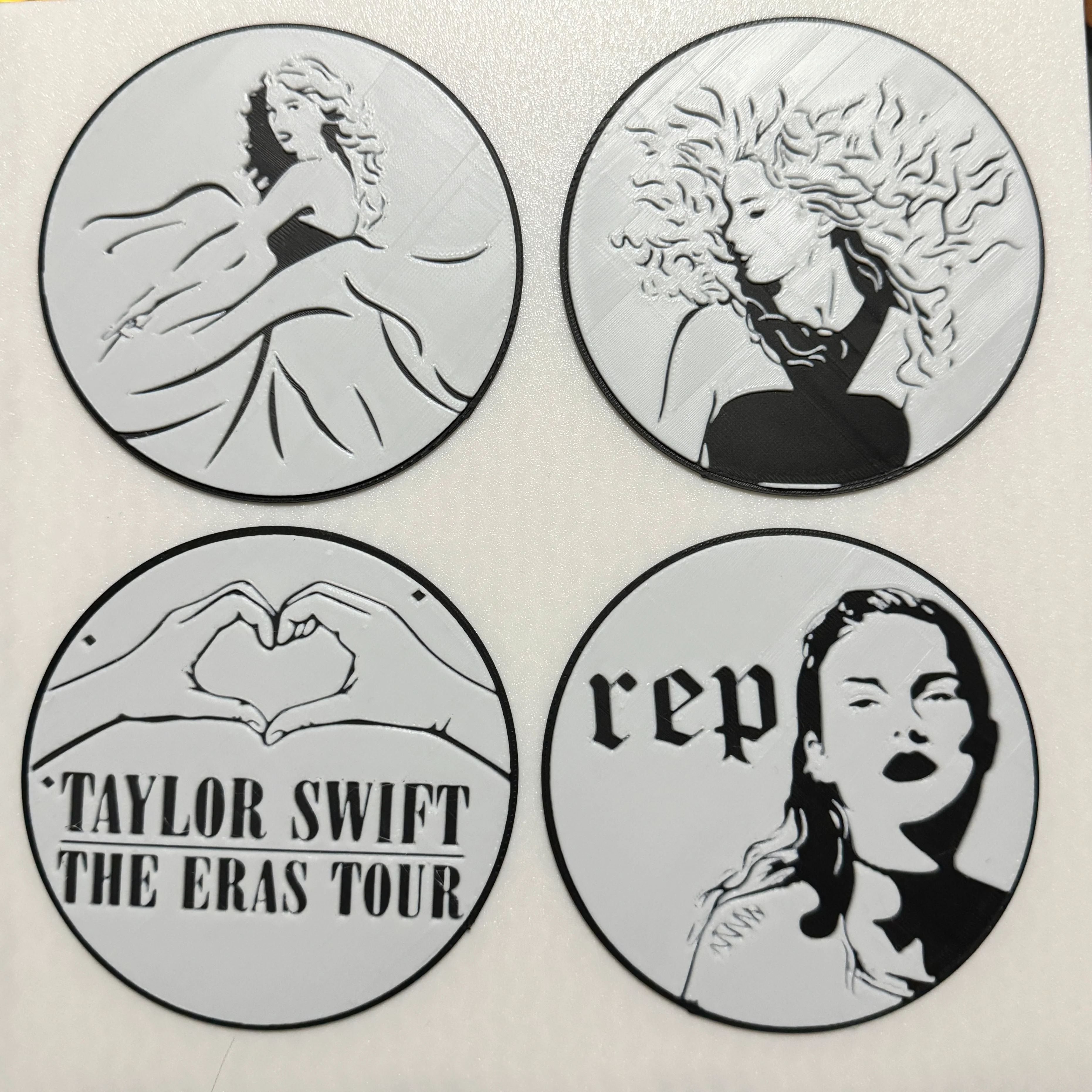 Taylor Swift Themed Coasters - Set of 4 3d model