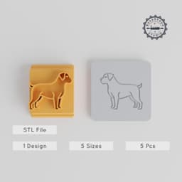 Rottweiler Stamp Tile Set, 5 Motif Sizes, Perfect for Clay, Cookies & Fondant, Dog & Pet Crafting PRODUCT_2003 3d model