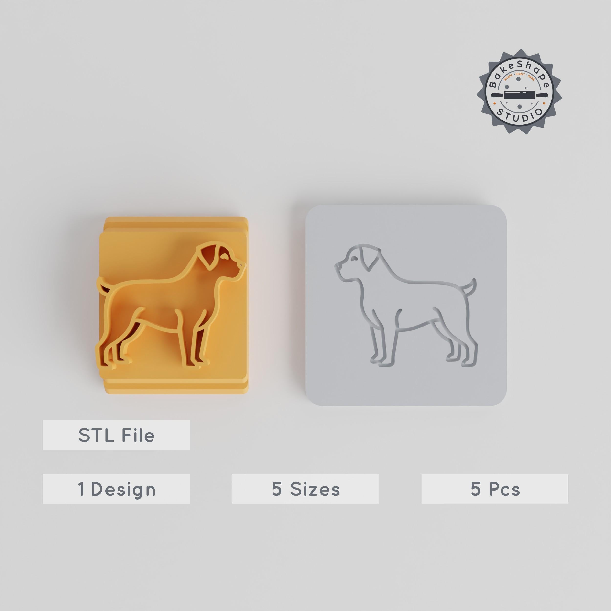 Rottweiler Stamp Tile Set, 5 Motif Sizes, Perfect for Clay, Cookies & Fondant, Dog & Pet Crafting PRODUCT_2003 3d model