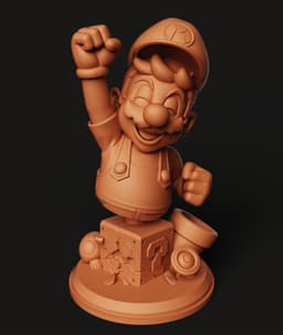 Super Mario Bust STL | Video Game Icon 3D Print | Gamer Gift 3d model