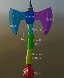 Double Bladed Snake Axe Cosplay / Prop 3d model