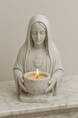 Virgin Mary Candle Holder STL | Sacred Heart Bust Statue 3d model