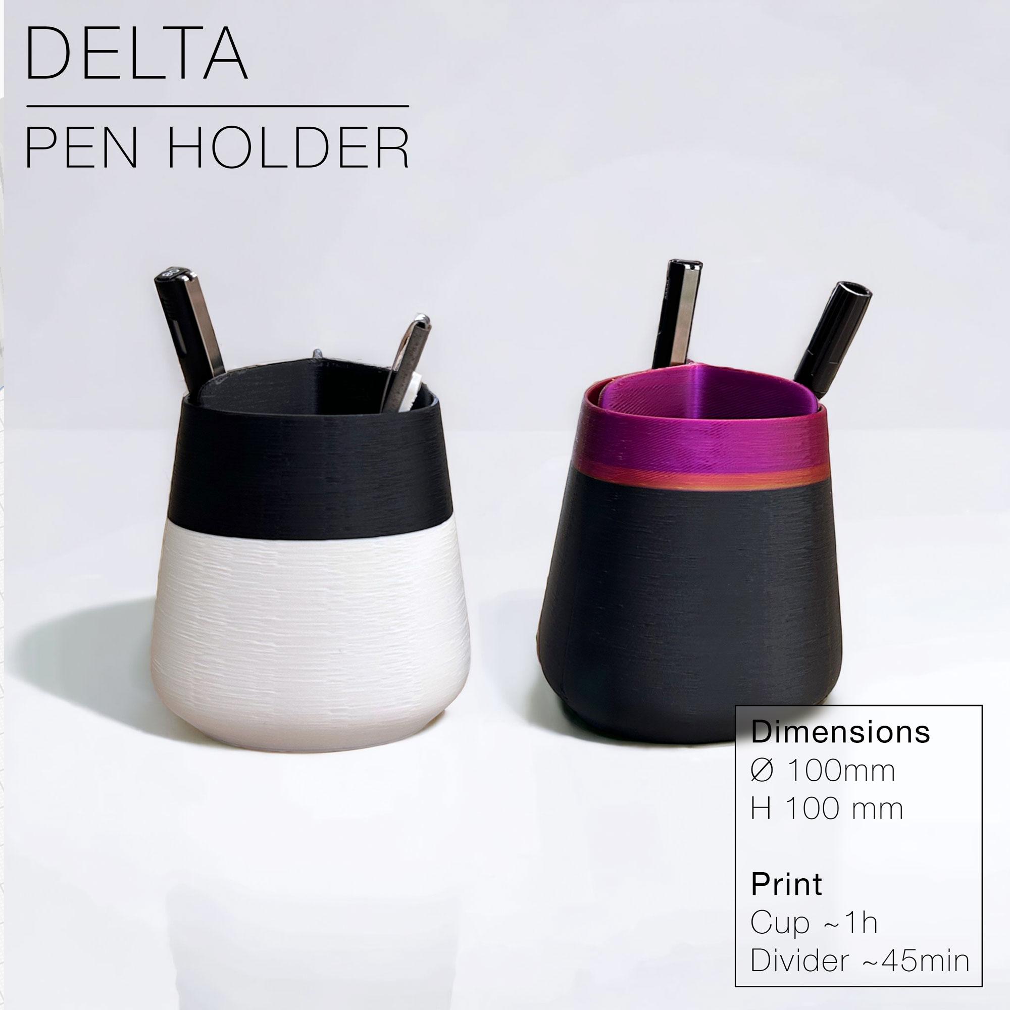 DELTA | Pen Holder with divider 3d model