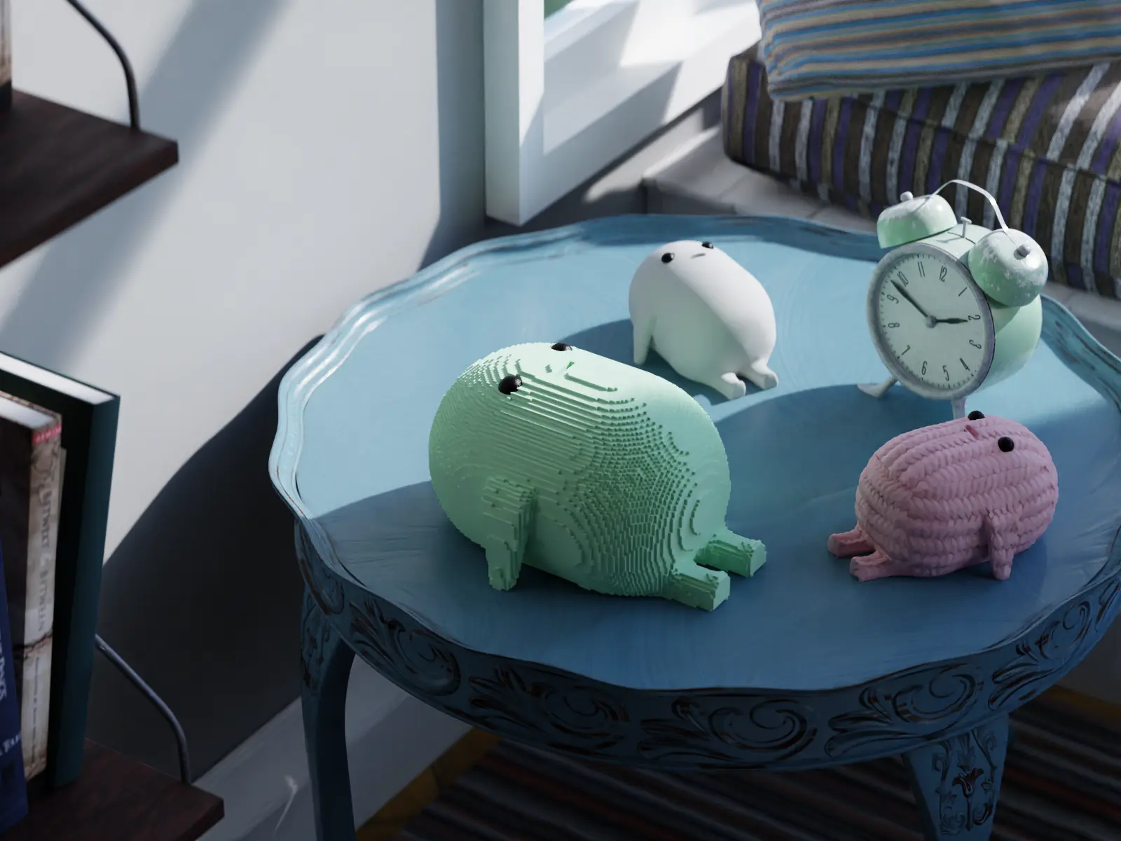 The Marshmallow Guardian: smooth, knitted and bircked 3d model
