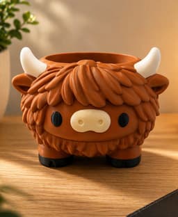 Highland Cow Planter & Candy Bowl (Multi-Part) 3d model