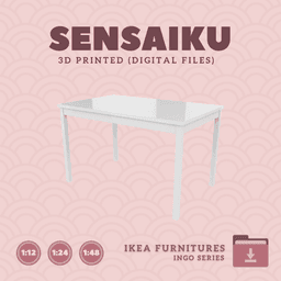 Miniature Replica 17. INGO Table 47 In for Miniature Dollhouse - IKEA - 3D Print Instant Download 3d model