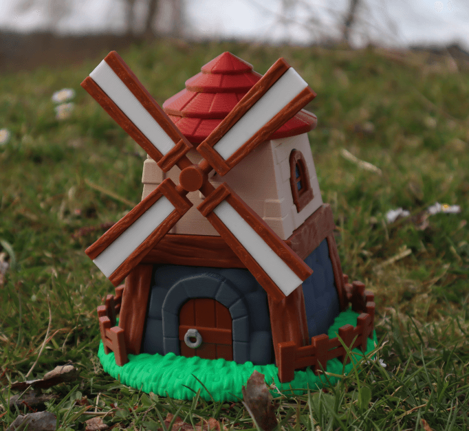 Windmill diorama container 3d model