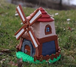 Windmill diorama container 3d model