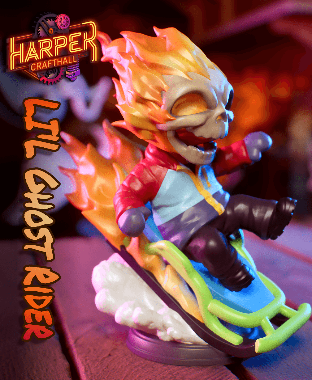 Lil GhostRider - PLUS Winter-Fun Base - Marvel Comics Collectible Fanart Figure 3d model