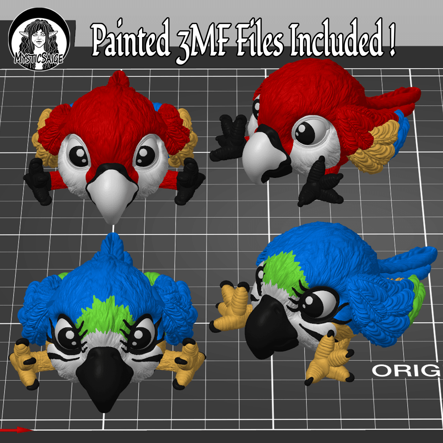Macaw Puff - Exclusive Model 3d model