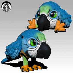 Macaw Puff - Exclusive Model 3d model