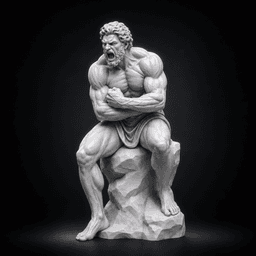 Free Raging Titan Warrior Statue STL | Muscular Mythic Male Figure for 3D Printing 3d model