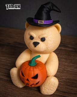 TEDDY BEAR WITH A HALLOWEEEN PUMPKIN 3d model