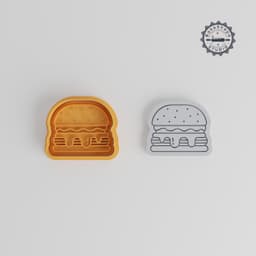 Burger Shape Cutter & Stamp Set, Cookie & Fondant, 3 Sizes S/M/L, 6-Piece Sandwich Baking Tool Collection PRODUCT_765 3d model