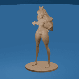Cartoon Princess in bikini and wearing a crown v2 3d model