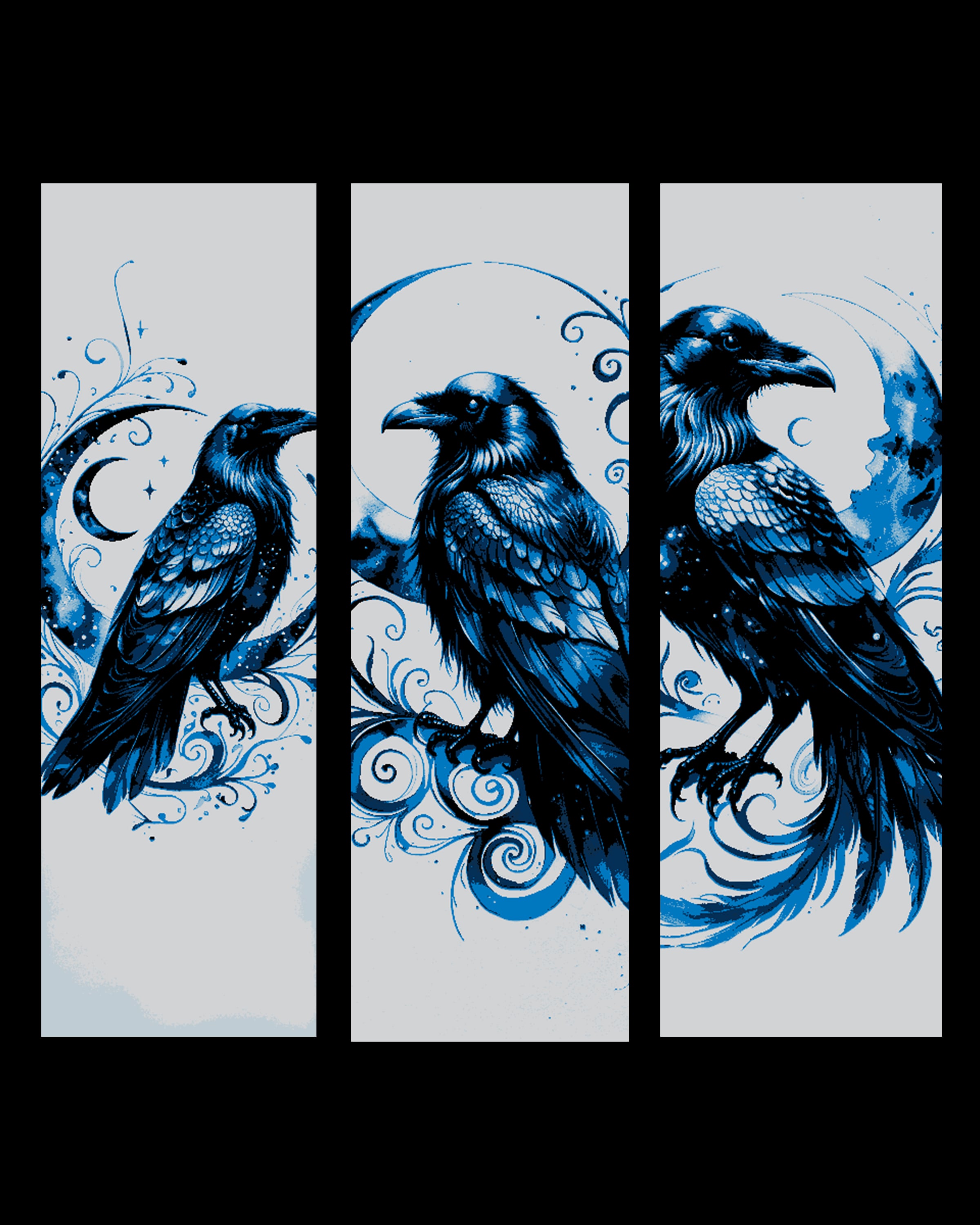 The midnight view of the watchful Raven - set of bookmarks 3d model