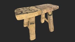Wooden Stool 3d model
