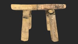 Wooden Stool 3d model
