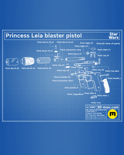 Princess Leia's Blaster Satine's Lament - Star Wars 3d model