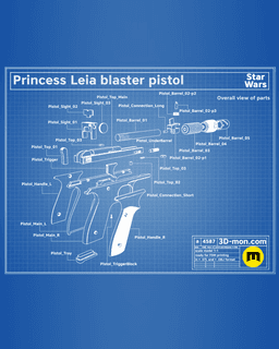 Princess Leia's Blaster Satine's Lament - Star Wars 3d model
