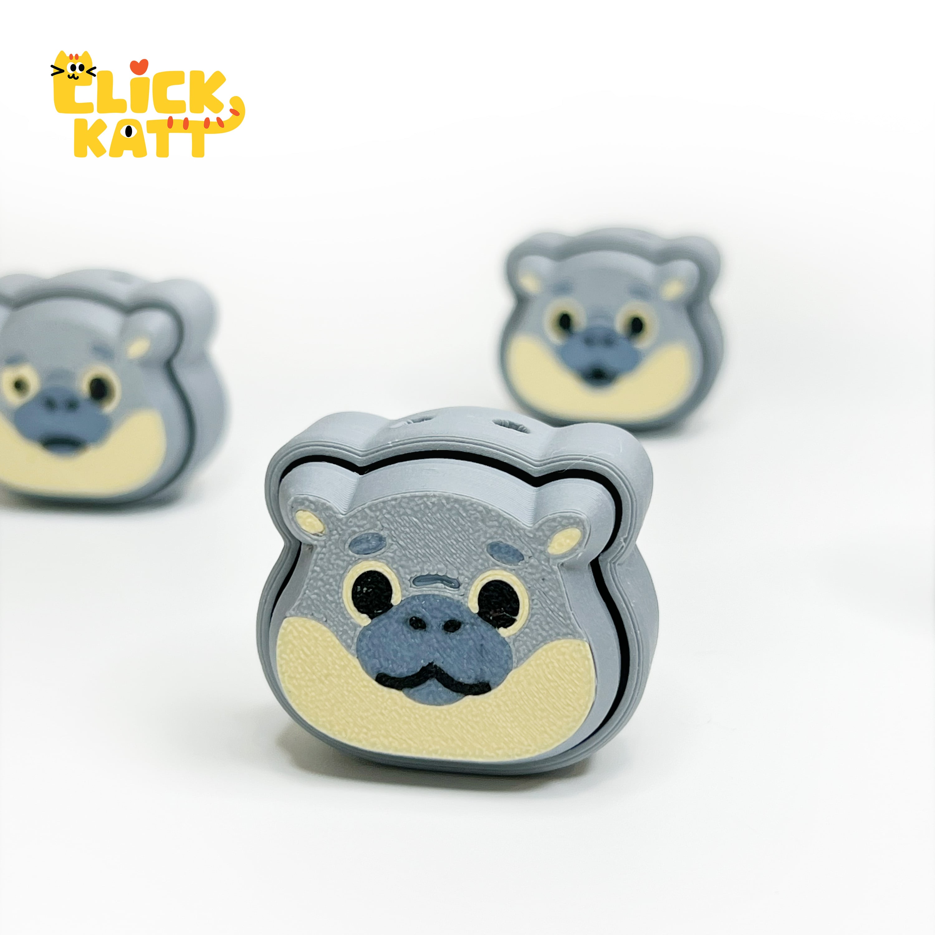 Hippo - Clicker Fidget Toy Keychain 3d model