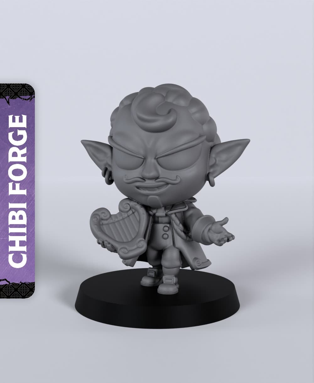 Male Elf Bard - With Free Dragon - 5e DnD Inspired for RPG and Wargamers 3d model