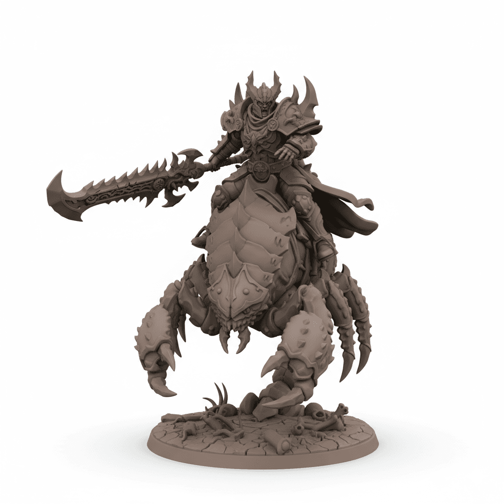 Giant Scorpion Rider Desert Warrior Detailed STL Model 3d model