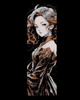 The beauty of modern asian art - Anime girl on display - set of bookmarks 3d model
