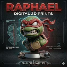 Rapheal TMNT Stylized headbust 3d model