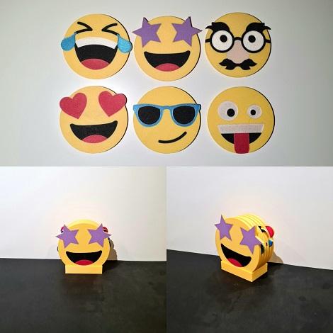 Emoji coasters 3d model